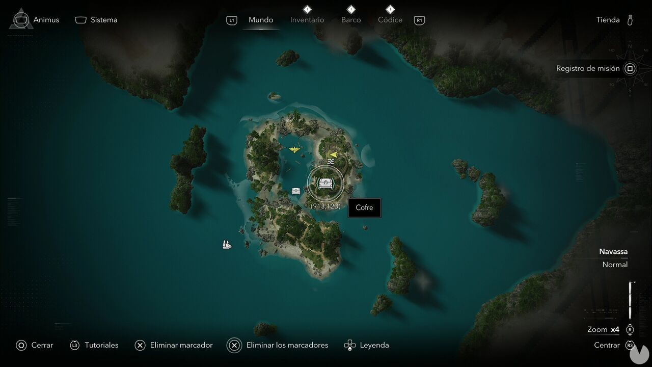 Assassin's Creed Black Flag Resynced - Location of Stede Bonnet's Attire at 913,213