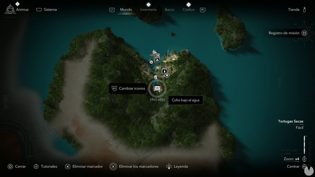 Assassin's Creed Black Flag Resynced - Chests in Dry Tortuga, location of the chest southwest of Florida