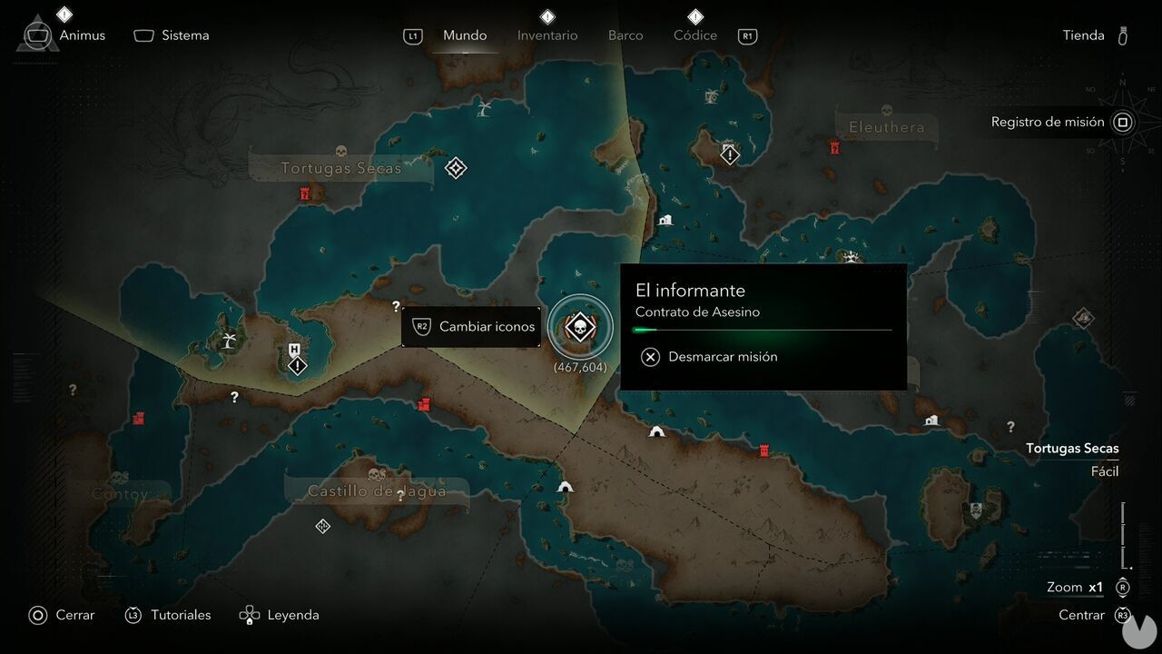 Assassin's Creed Black Flag Resynced - Assassin Contracts, location of the contract pigeon coop in Salt Key Bank, Dry Tortuga