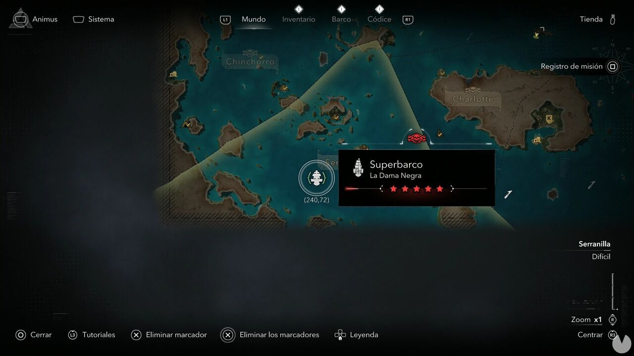 Assassin's Creed Black Flag Resynced - Location of La Dama Negra