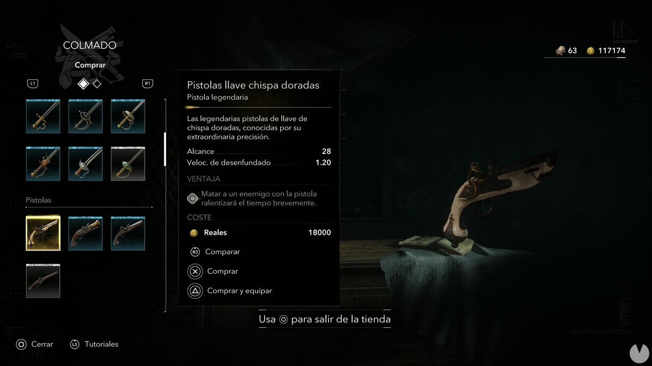 Assassin's Creed Black Flag Resynced - Weapons, Golden Flintlock Pistols
