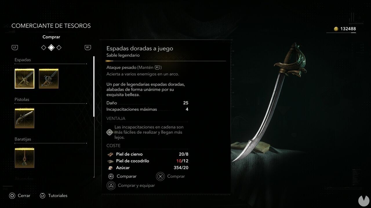 Assassin's Creed Black Flag Resynced - Weapons, Matched Golden Swords
