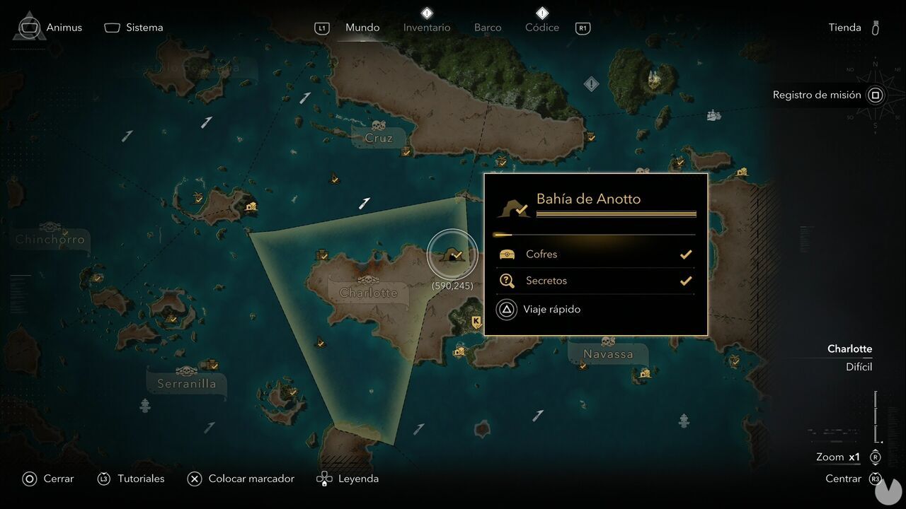 Assassin's Creed Black Flag Resynced - Side missions, Blackbeard's Treasure; location of Anotto Bay north of Kingston