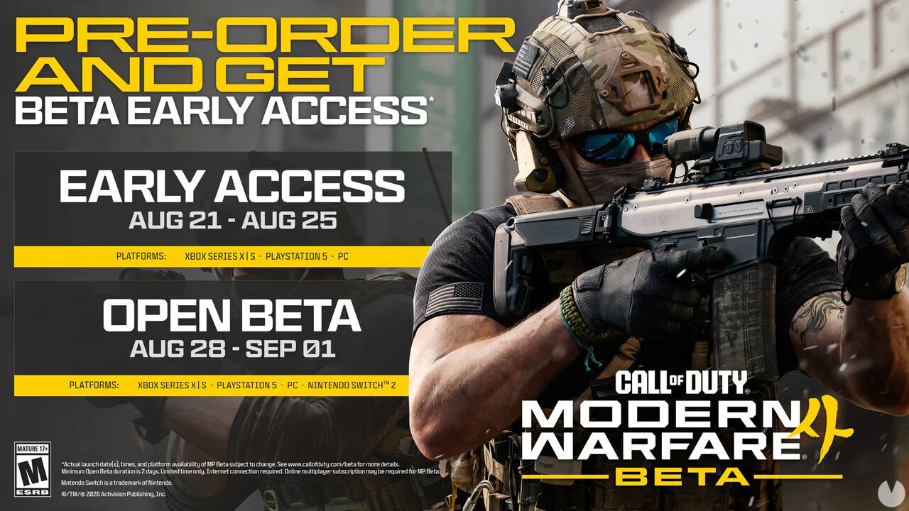 Call of Duty: Modern Warfare 4 confirma los primeros detalles de su beta con acceso anticipado y abierta