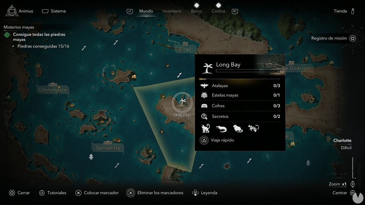 Assassin's Creed Black Flag Resynced - Location of Long Bay in northern Charlotte
