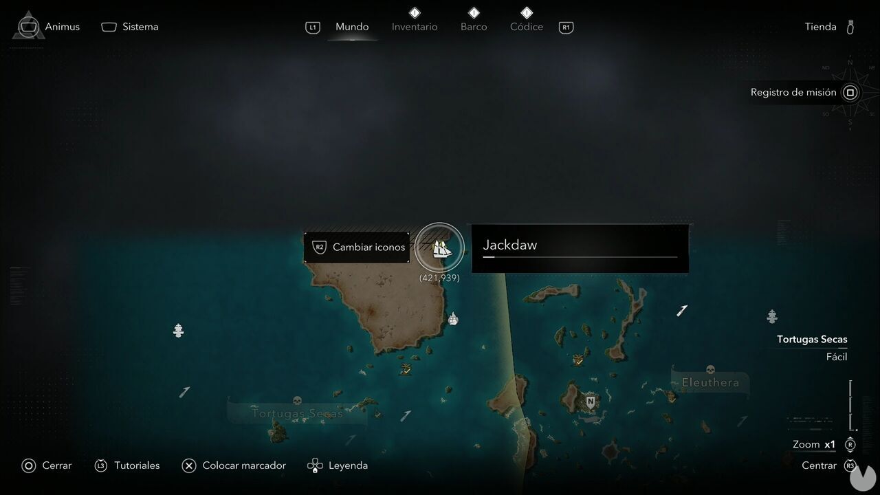 Assassin's Creed Black Flag Resynced - Dry Tortuga chests, location of the secret chest in the northeastern corner of the region