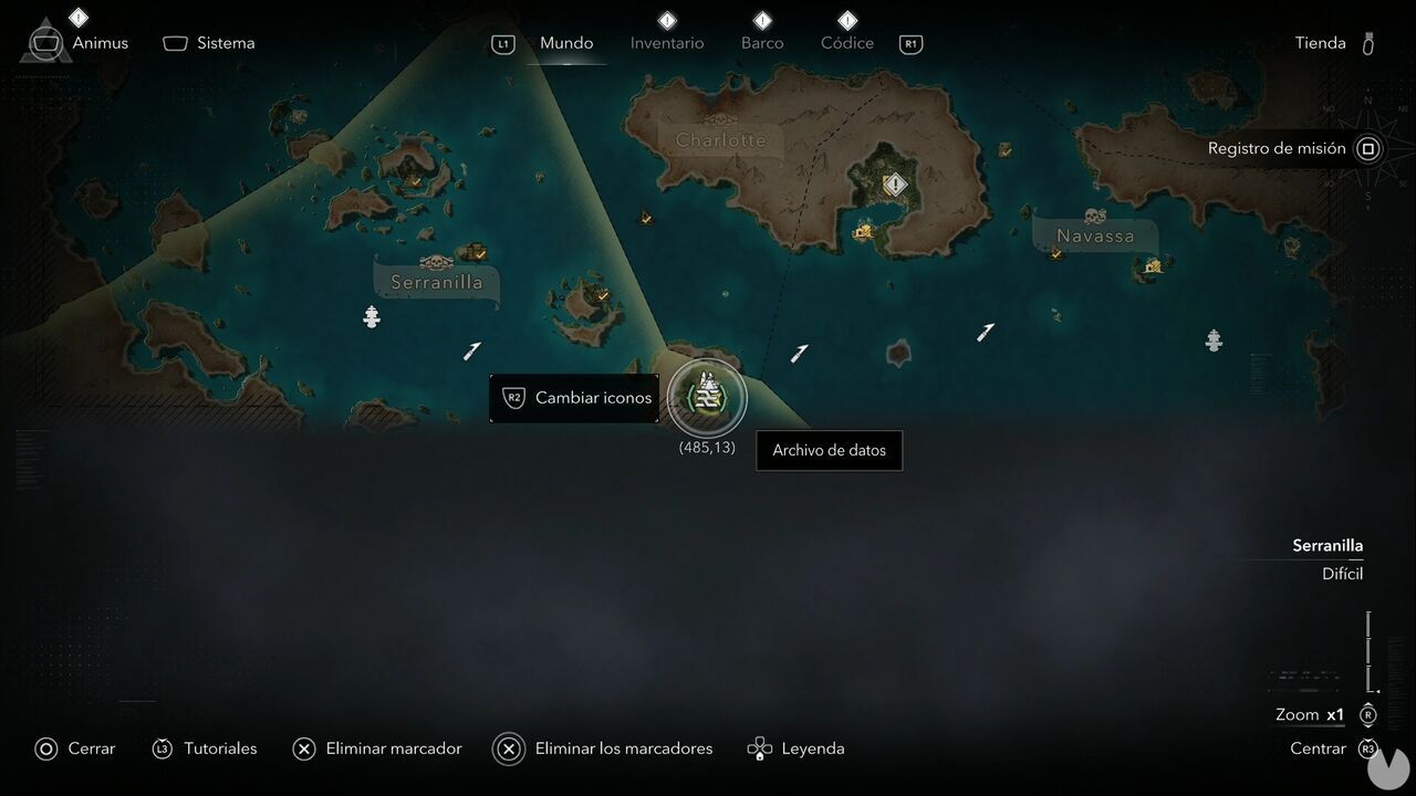 Assassin's Creed Black Flag Resynced - Data Files, location of Echo Two in southeastern Providencia Island