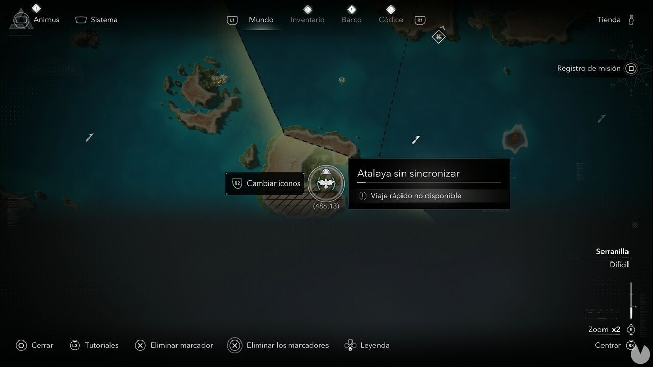 Assassin's Creed Black Flag Resynced - Viewpoints on Providencia Island, location of one of the viewpoints