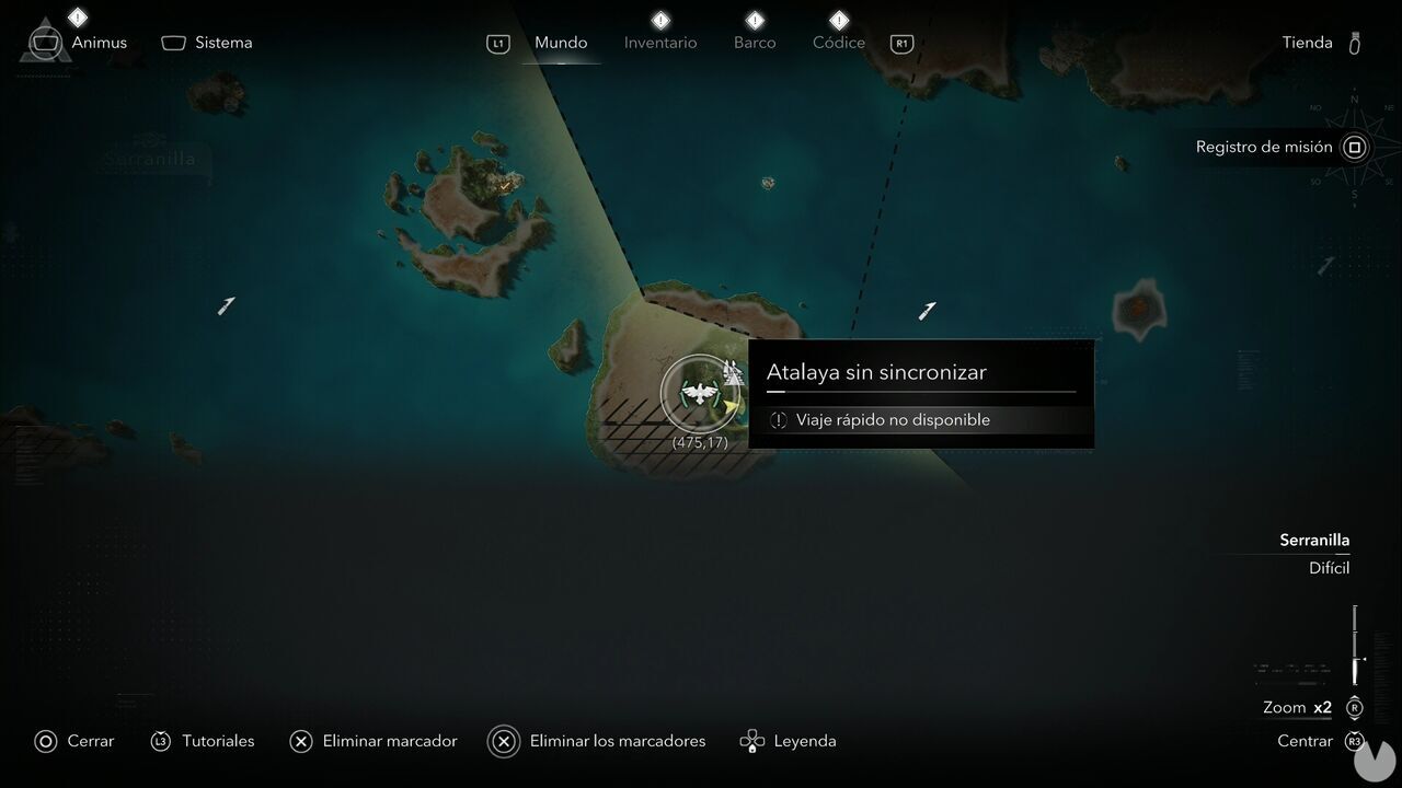 Assassin's Creed Black Flag Resynced - Viewpoints on Providencia Island, location of one of the viewpoints