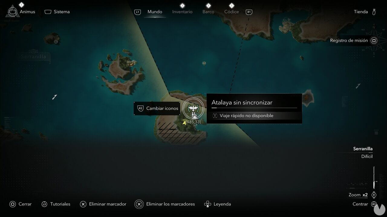 Assassin's Creed Black Flag Resynced - Viewpoints on Providencia Island, location of one of the viewpoints