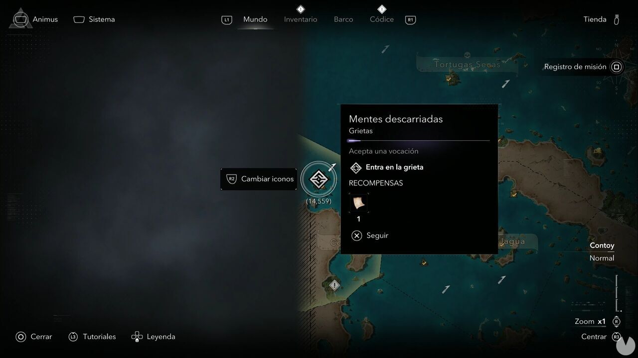 Assassin's Creed Black Flag Resynced - Animus Rifts, Wayward Minds; Rift location northwest of Contoy