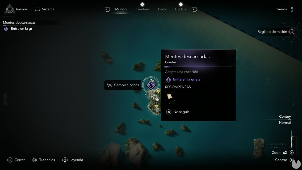 Assassin's Creed Black Flag Resynced - Animus Rifts, Wayward Minds; Rift location northwest of Contoy