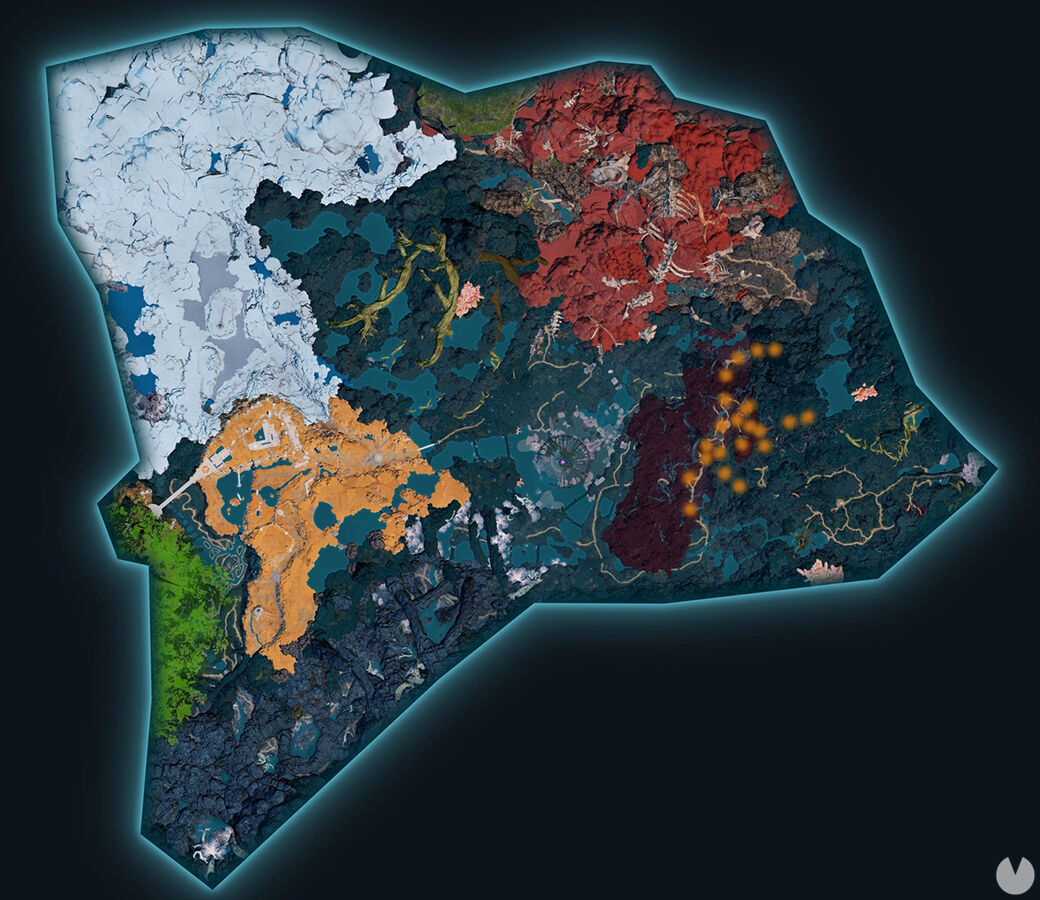 Palworld - Map showing the location of Pal Petallia Ignis