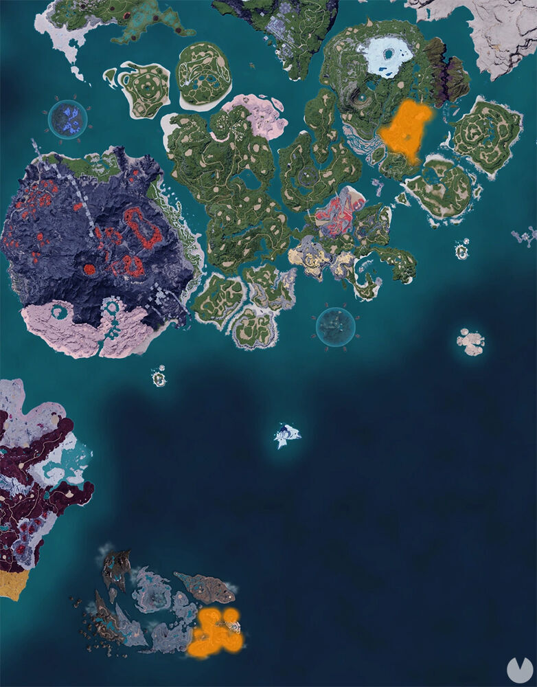 Palworld - Map showing the location of Pal Leafan