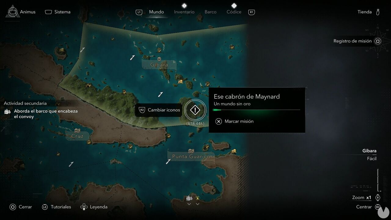 Assassin's Creed Black Flag Resynced - A World Without Gold; location where the That Bastard Maynard mission begins