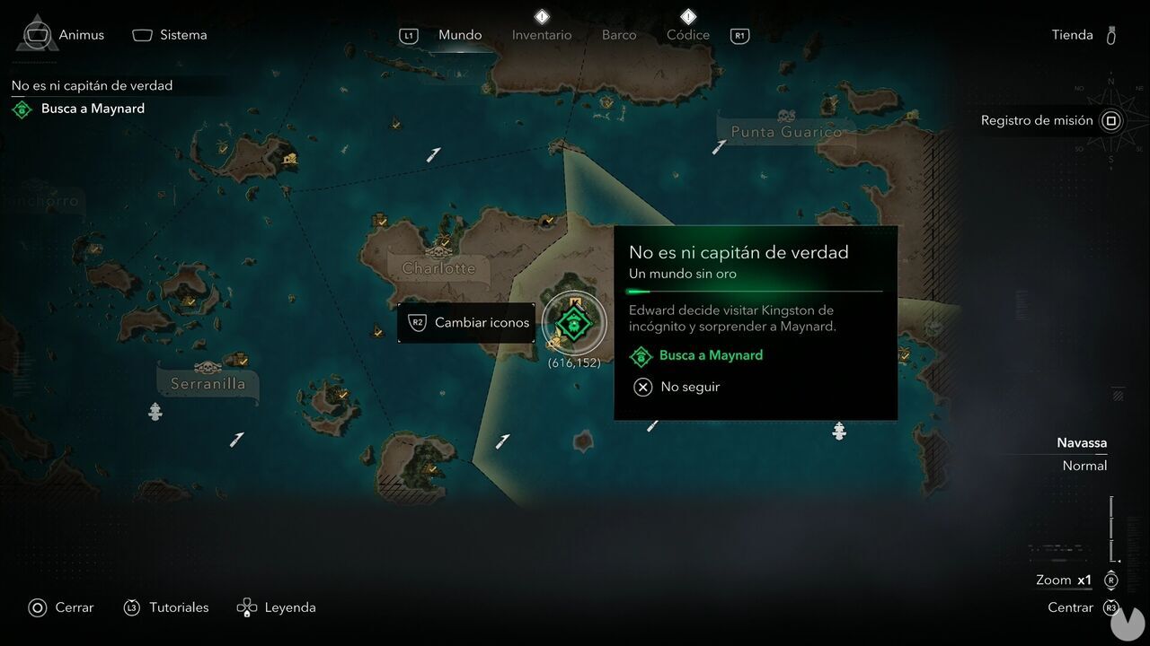 Assassin's Creed Black Flag Resynced - A World Without Gold; location where the Not Even a Real Captain mission begins