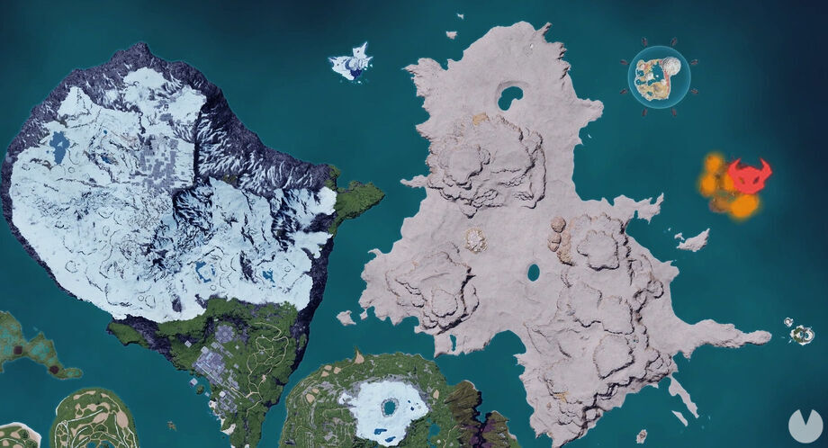 Palworld - Map showing the location of Pal Pierdon