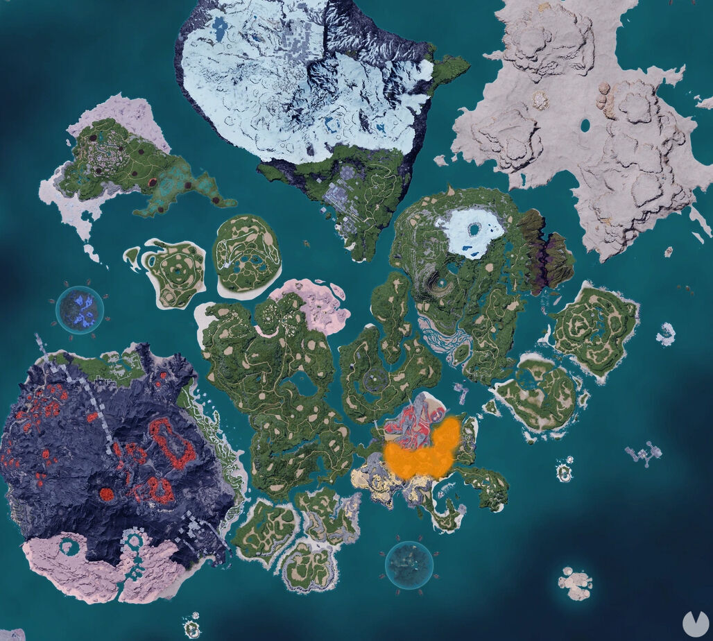 Palworld - Map showing the location of Pal Clovee