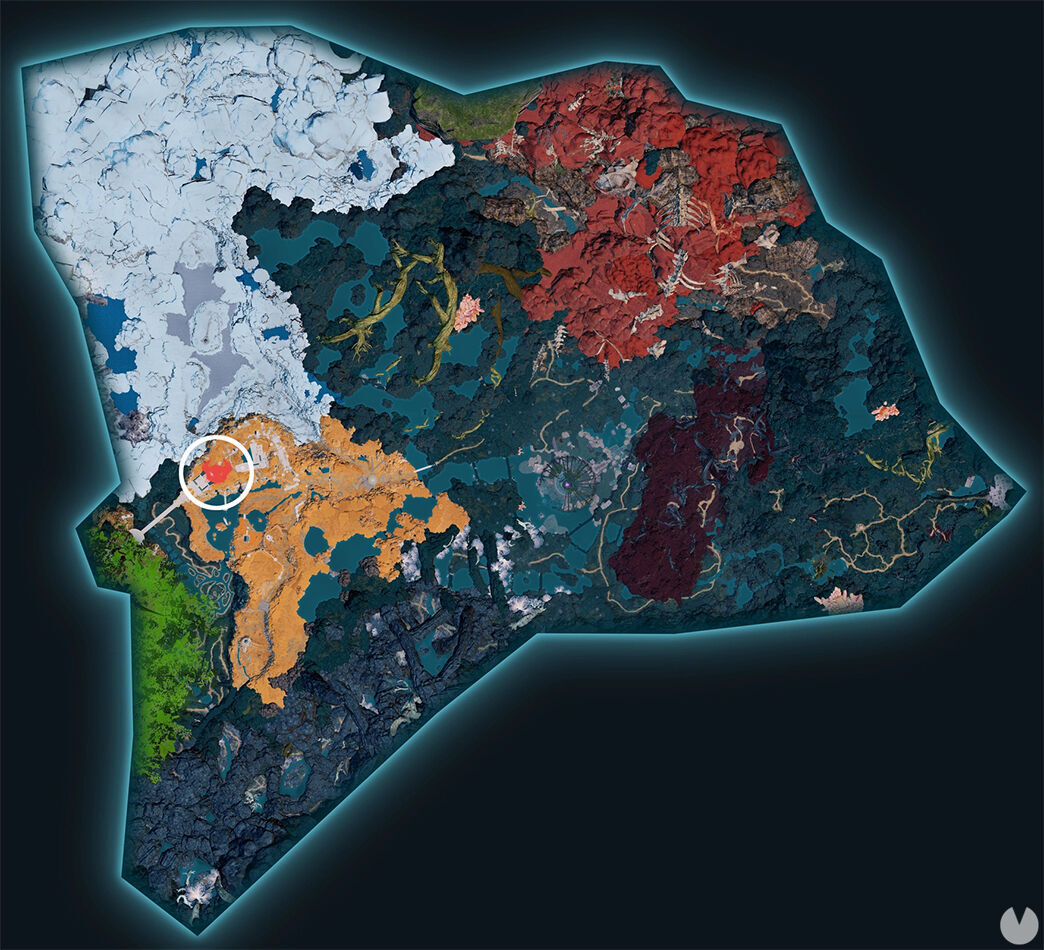Palworld - Map showing the location of Pal Celesdir Noct