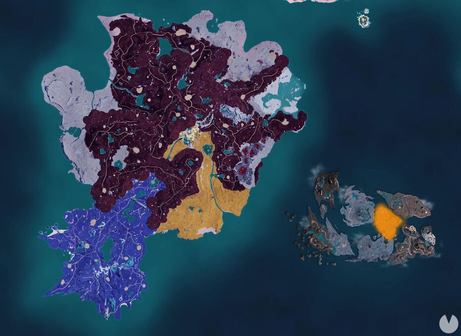 Palworld - Map showing the location of Pal Valentail