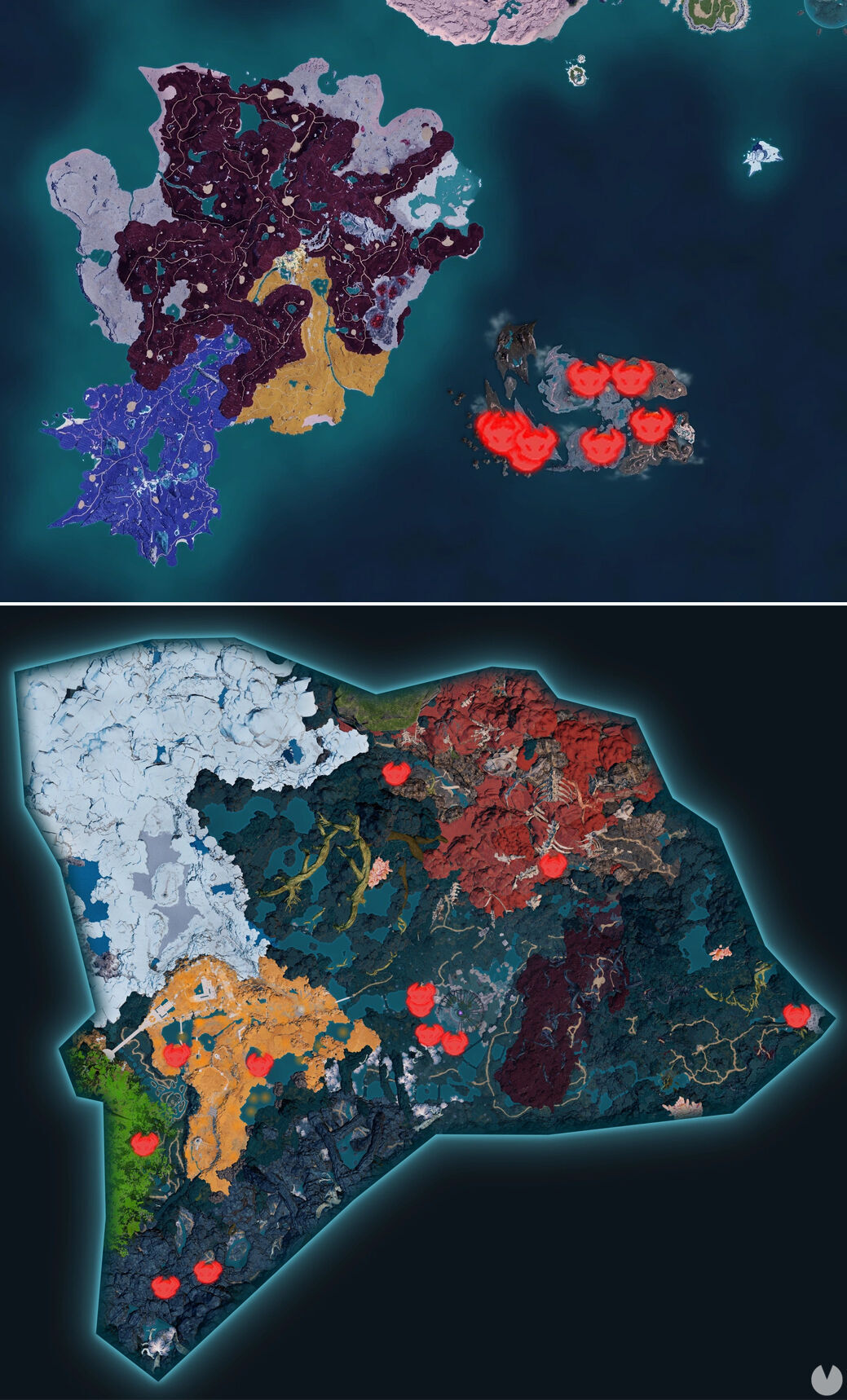 Palworld - Map showing the location of Pal Solmora Lux