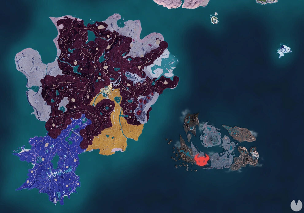 Palworld - Map showing the location of Pal Eidrolon