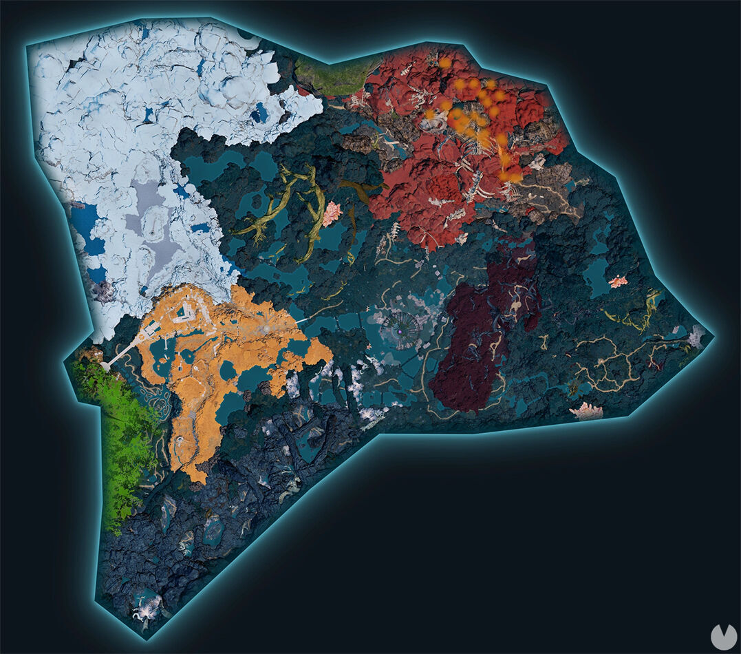Palworld - Map showing the location of Pal Eidrolon Ignis