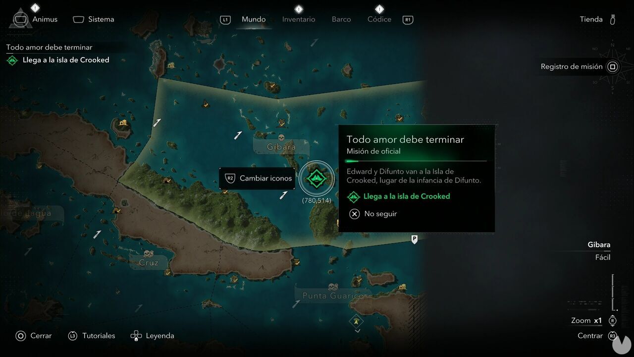 Assassin's Creed Black Flag Resynced - Officer Quests; location of Crooked Island