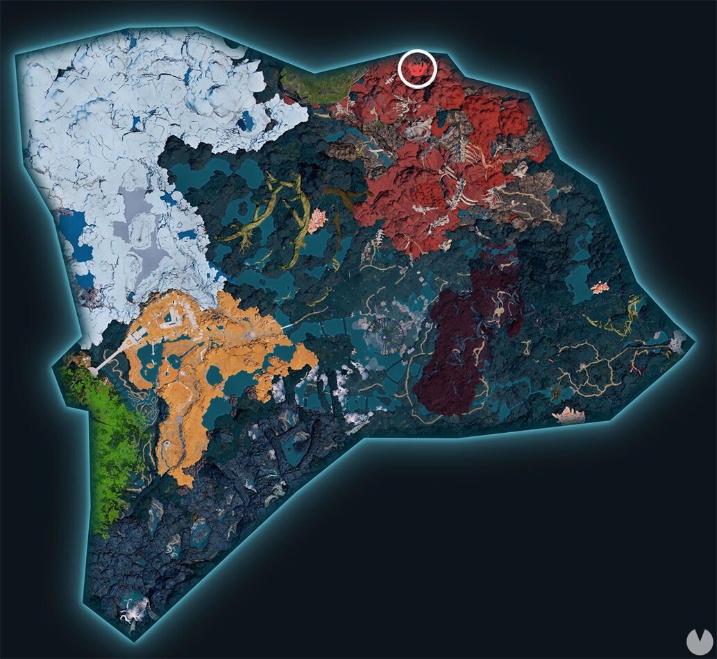 Palworld - Map showing the location of Pal Dandilord
