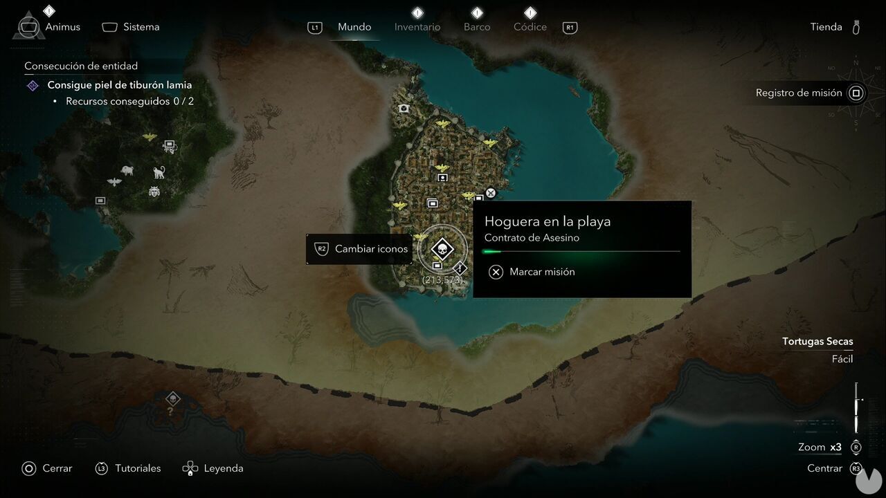 Assassin's Creed Black Flag Resynced - Assassin Contracts, location of the Beach Bonfire contract in southern Havana