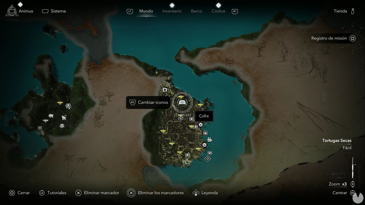 Assassin's Creed Black Flag Resynced - Treasures in Dry Tortuga, location of one of Havana's treasure chests