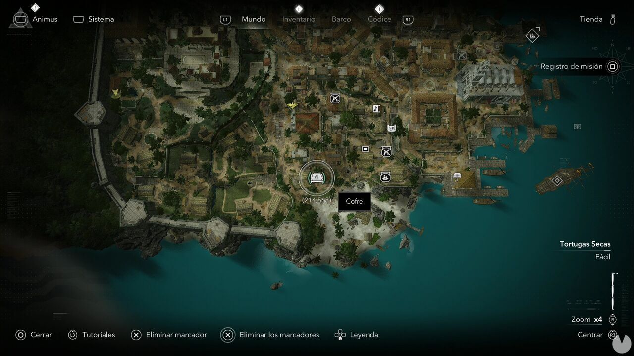 Assassin's Creed Black Flag Resynced - Treasures in Dry Tortuga, location of one of Havana's treasure chests