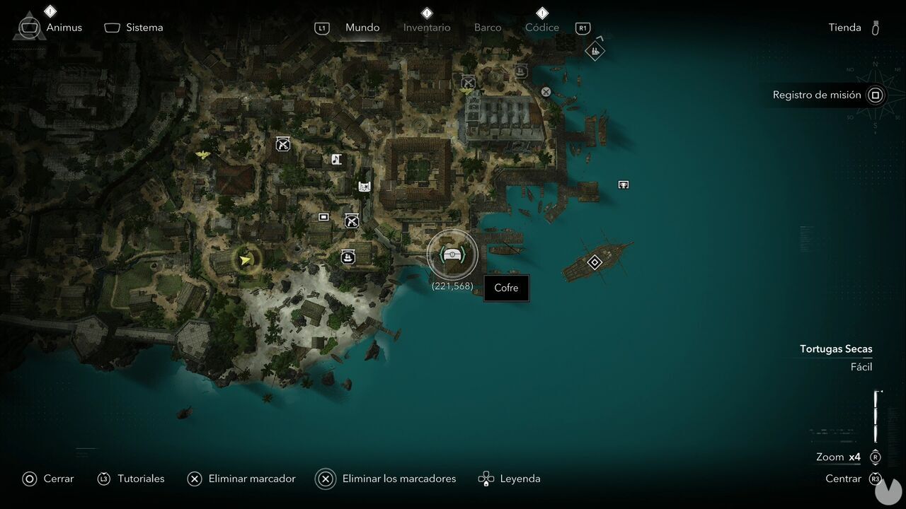 Assassin's Creed Black Flag Resynced - Treasures in Dry Tortuga, location of one of Havana's treasure chests