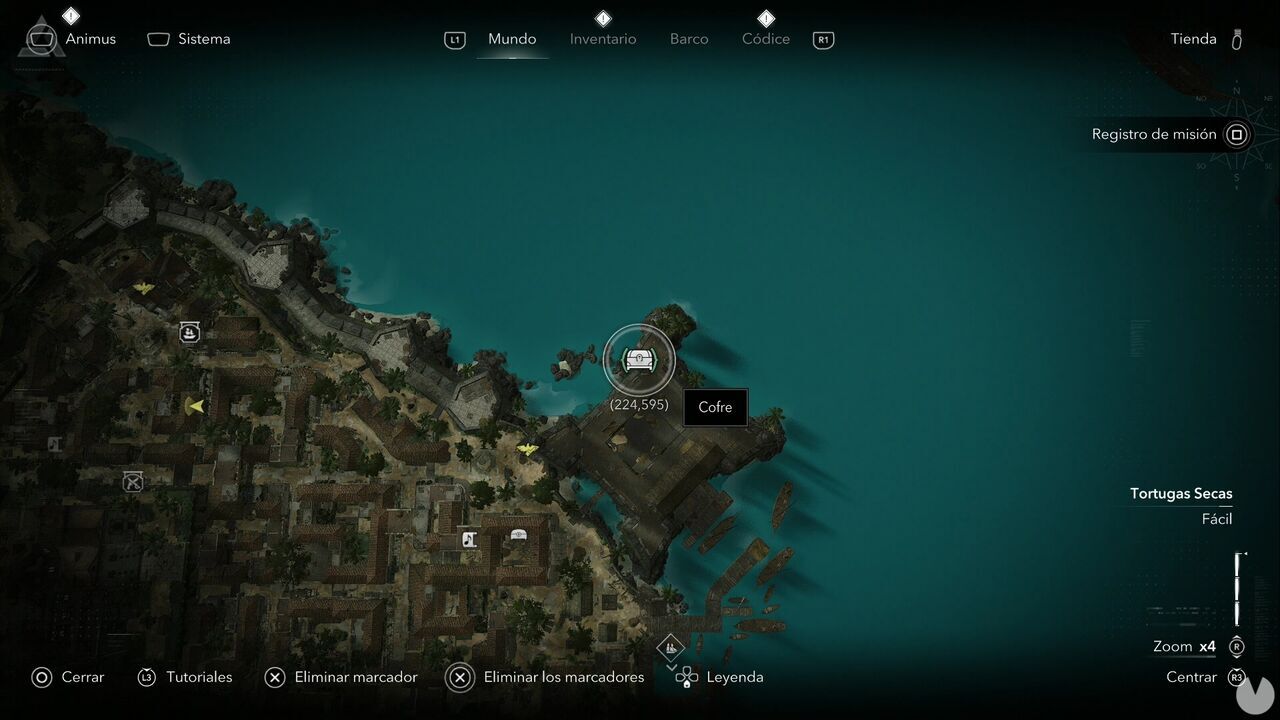 Assassin's Creed Black Flag Resynced - Treasures in Dry Tortuga, location of one of Havana's treasure chests