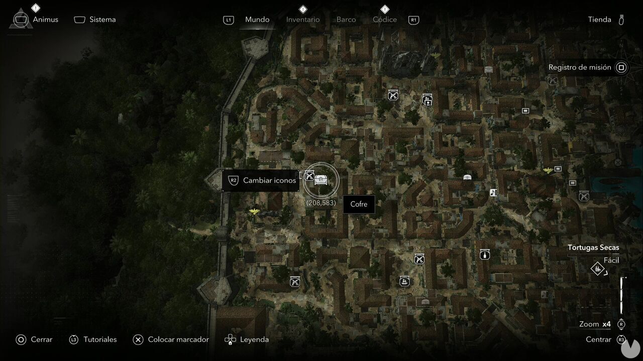 Assassin's Creed Black Flag Resynced - Treasures in Dry Tortuga, location of one of Havana's treasure chests