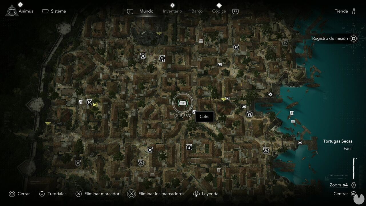 Assassin's Creed Black Flag Resynced - Treasures in Dry Tortuga, location of one of Havana's treasure chests