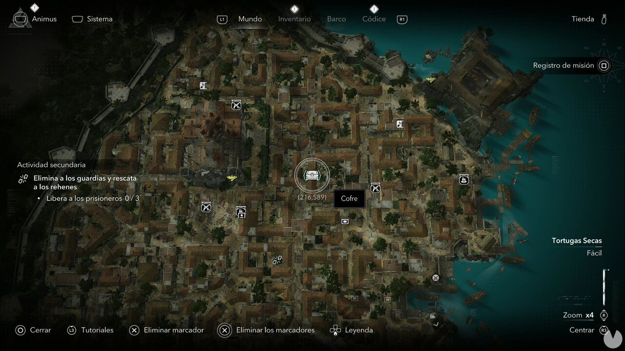 Assassin's Creed Black Flag Resynced - Treasures in Dry Tortuga, location of one of Havana's treasure chests