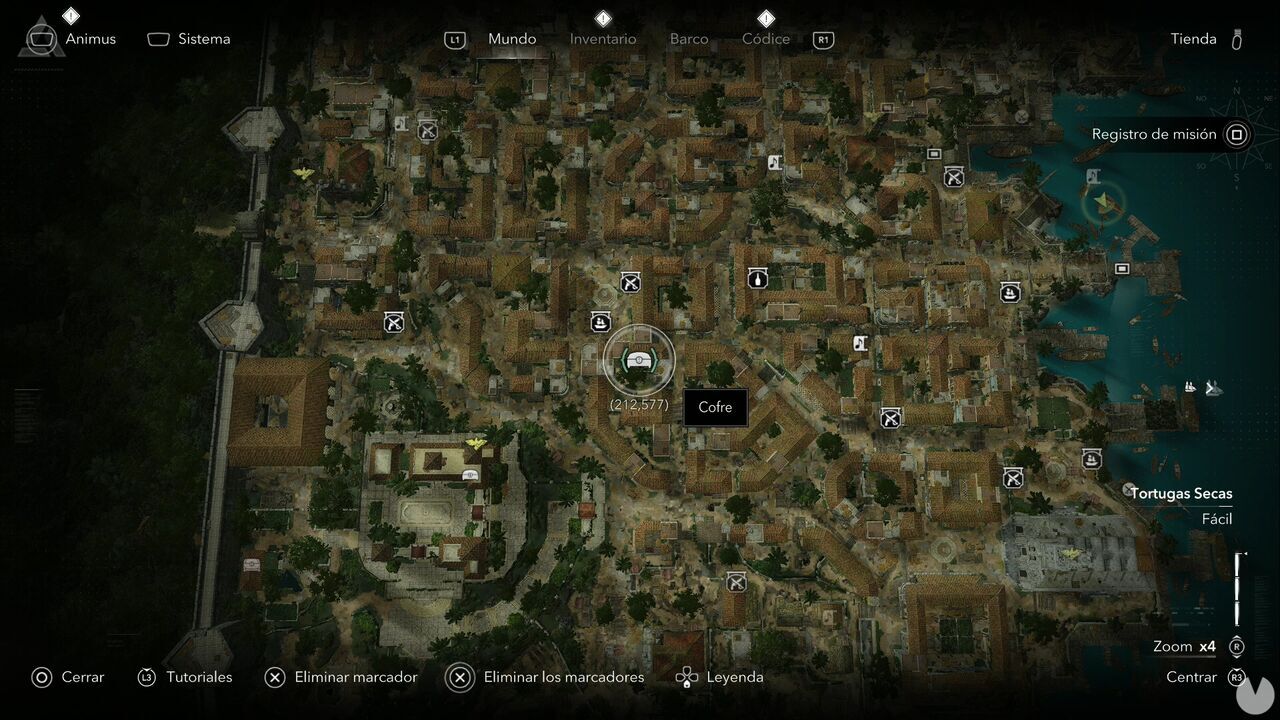 Assassin's Creed Black Flag Resynced - Treasures in Dry Tortuga, location of one of Havana's treasure chests