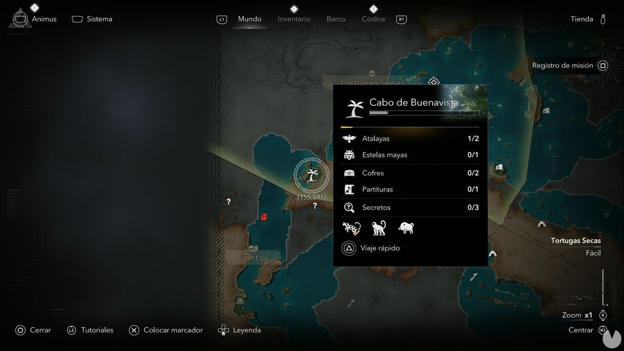 Assassin's Creed Black Flag Resynced - Viewpoints, location of Cape Bonavista