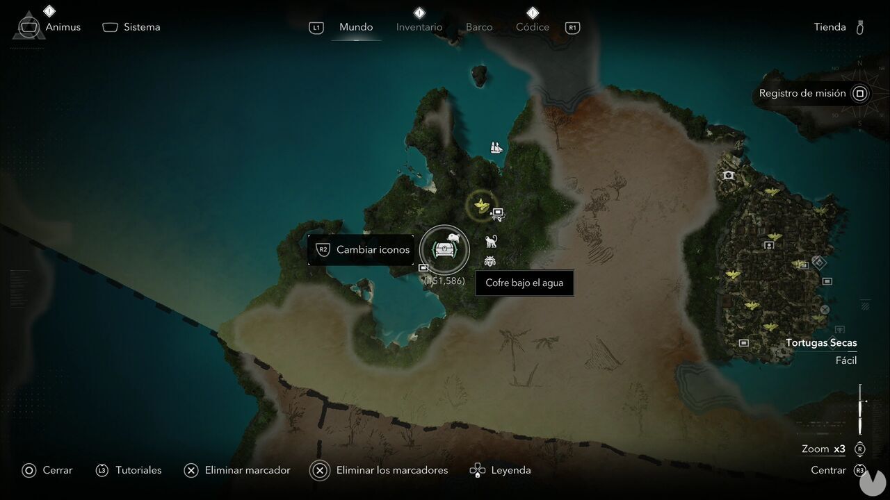 Assassin's Creed Black Flag Resynced - Treasures in Dry Tortuga, location of one of the Cape Bonavista chests