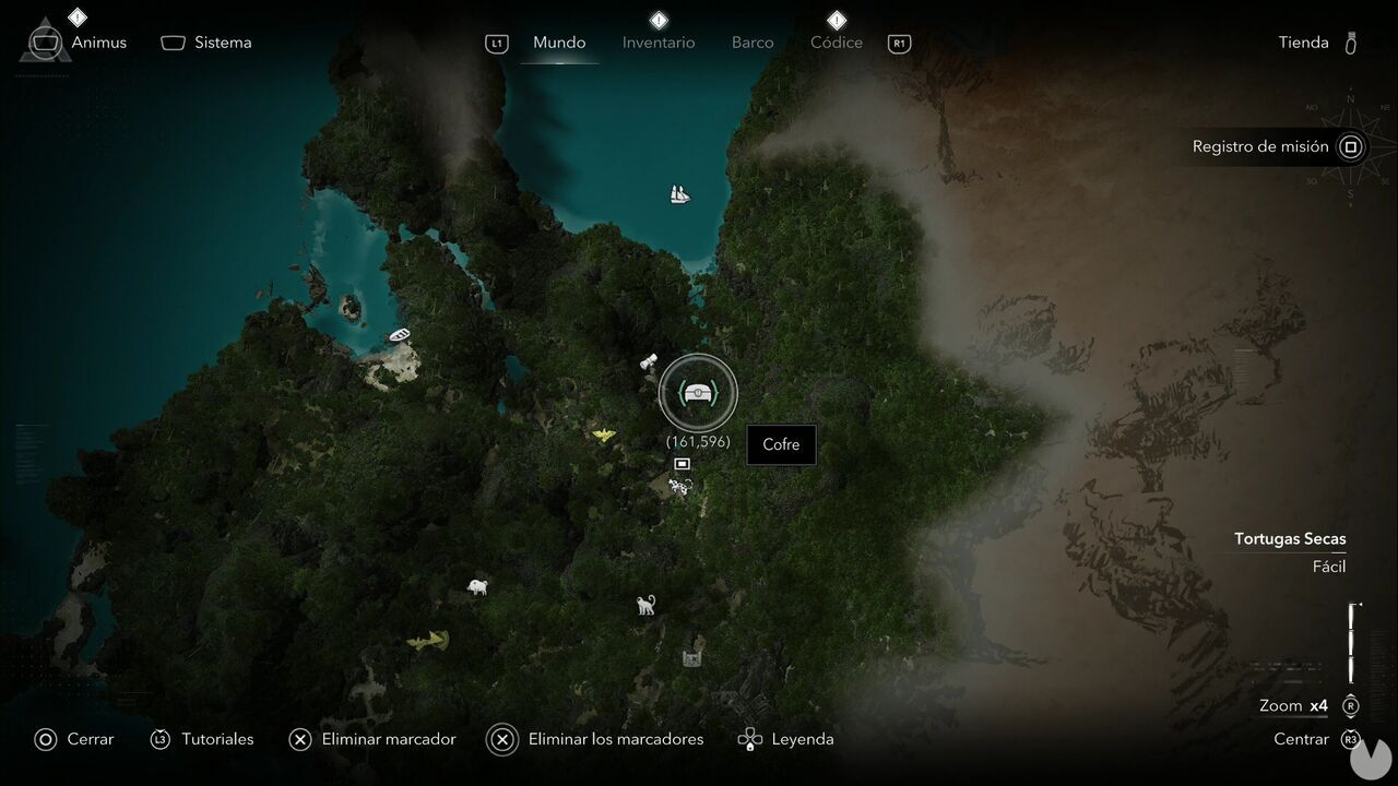 Assassin's Creed Black Flag Resynced - Treasures in Dry Tortuga, location of one of the Cape Bonavista chests