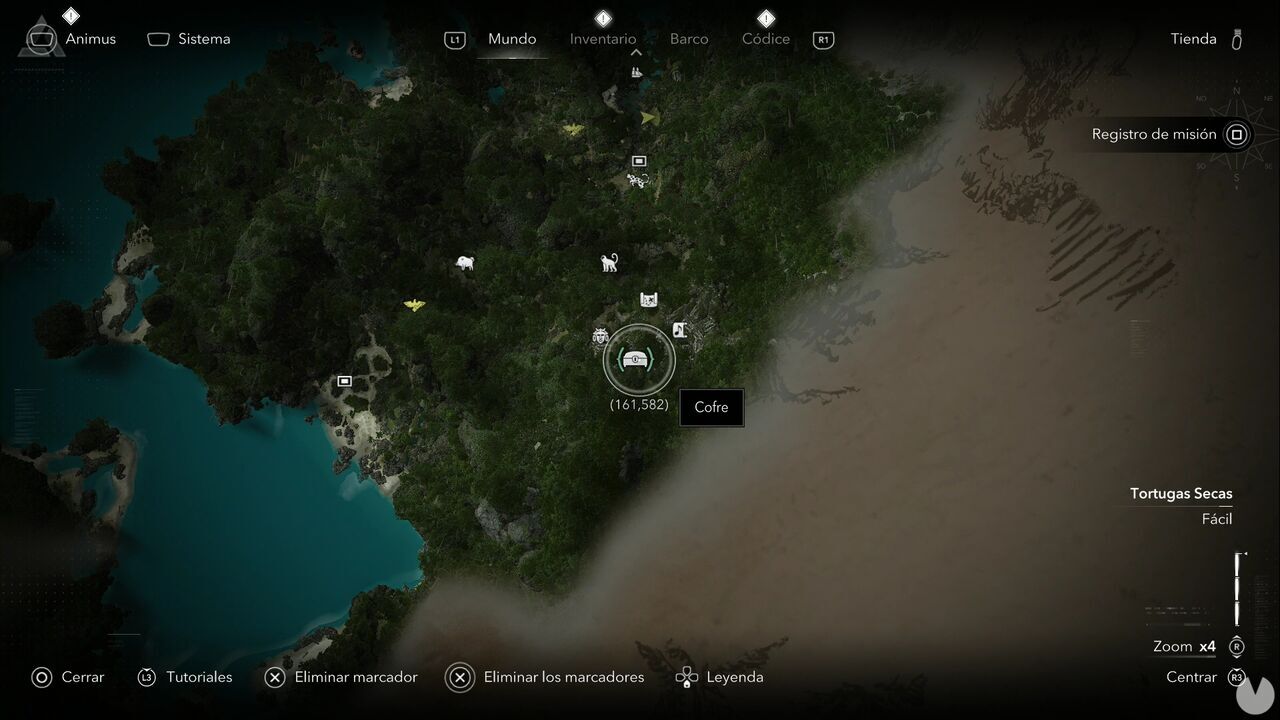 Assassin's Creed Black Flag Resynced - Treasures in Dry Tortuga, location of one of the Cape Bonavista chests