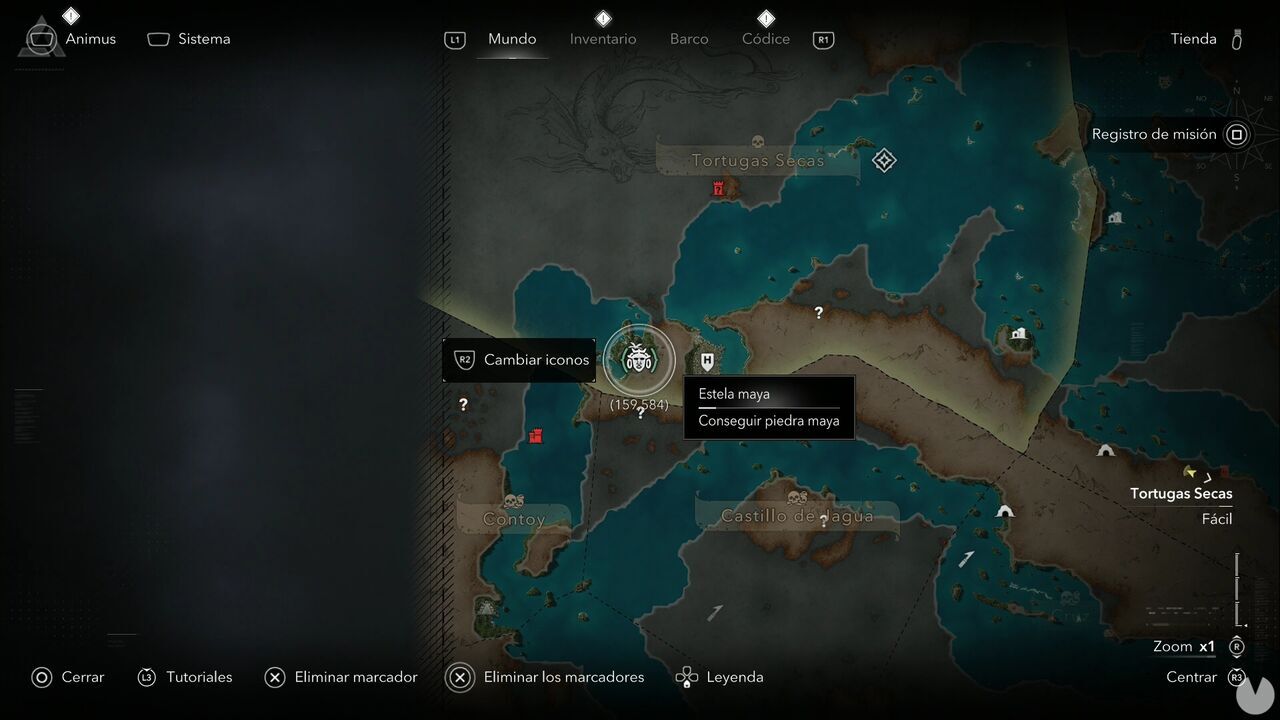 Assassin's Creed Black Flag Resynced - Mayan Stelae in Dry Tortuga, location of the Cape Bonavista Mayan Stela