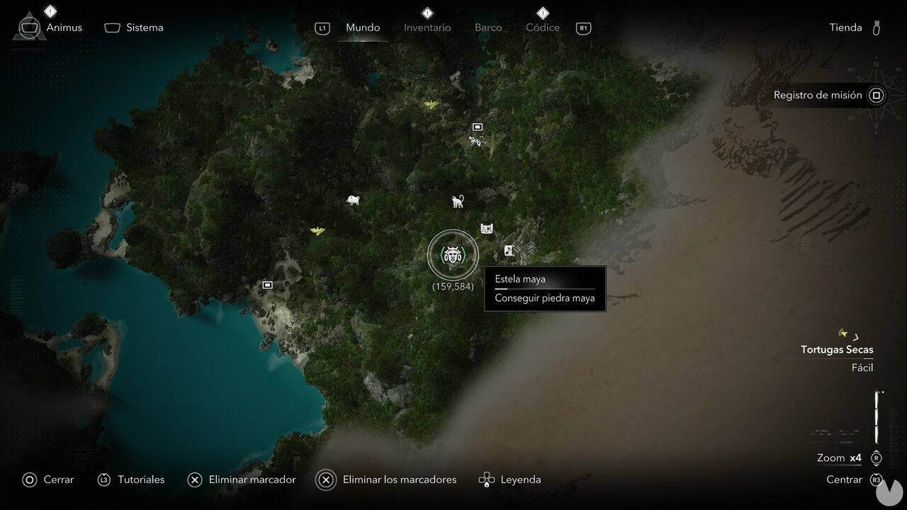 Assassin's Creed Black Flag Resynced - Mayan Stelae in Dry Tortuga, location of the Cape Bonavista Mayan Stela