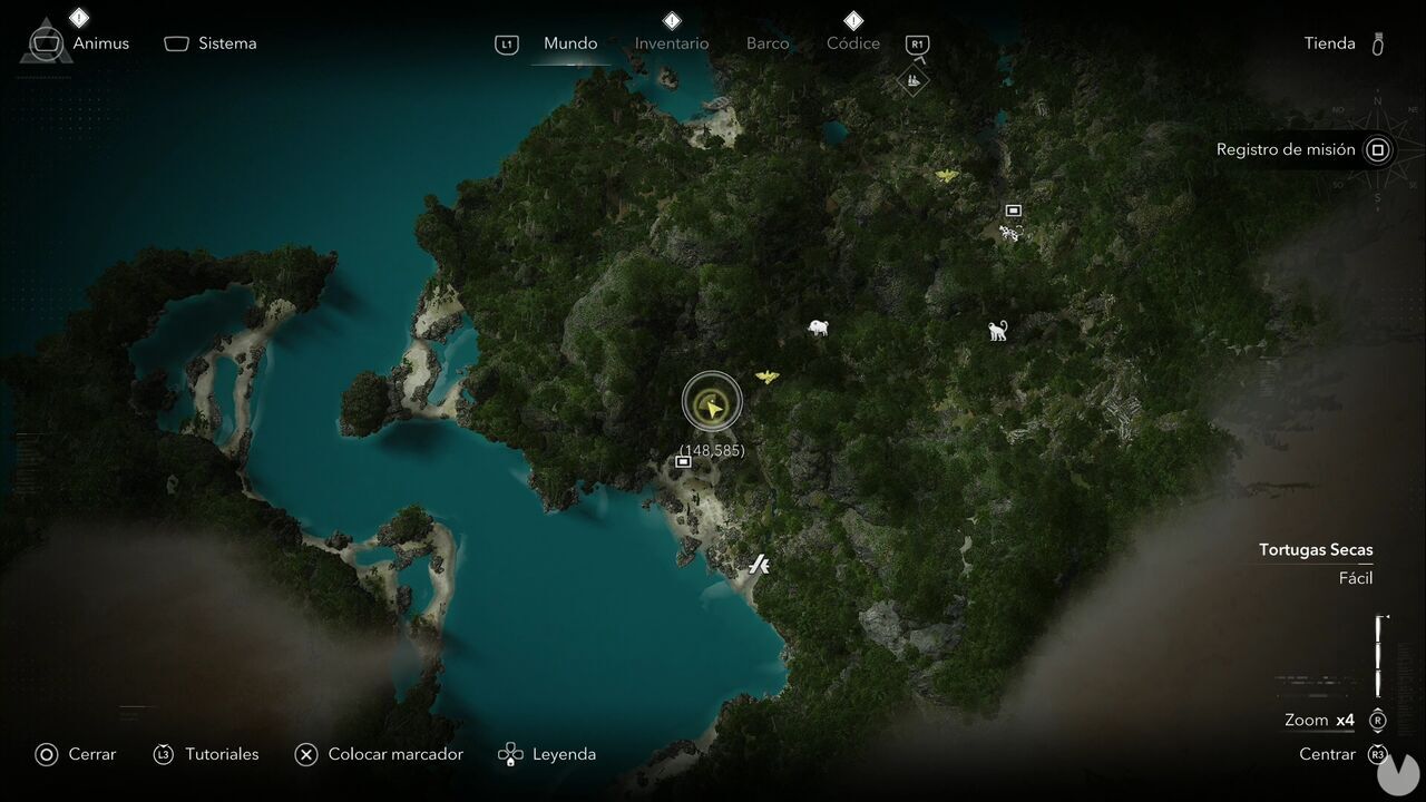 Assassin's Creed Black Flag Resynced - Treasure Maps, Cape Bonavista Treasure Map, location of the cave entrance containing the buried treasure