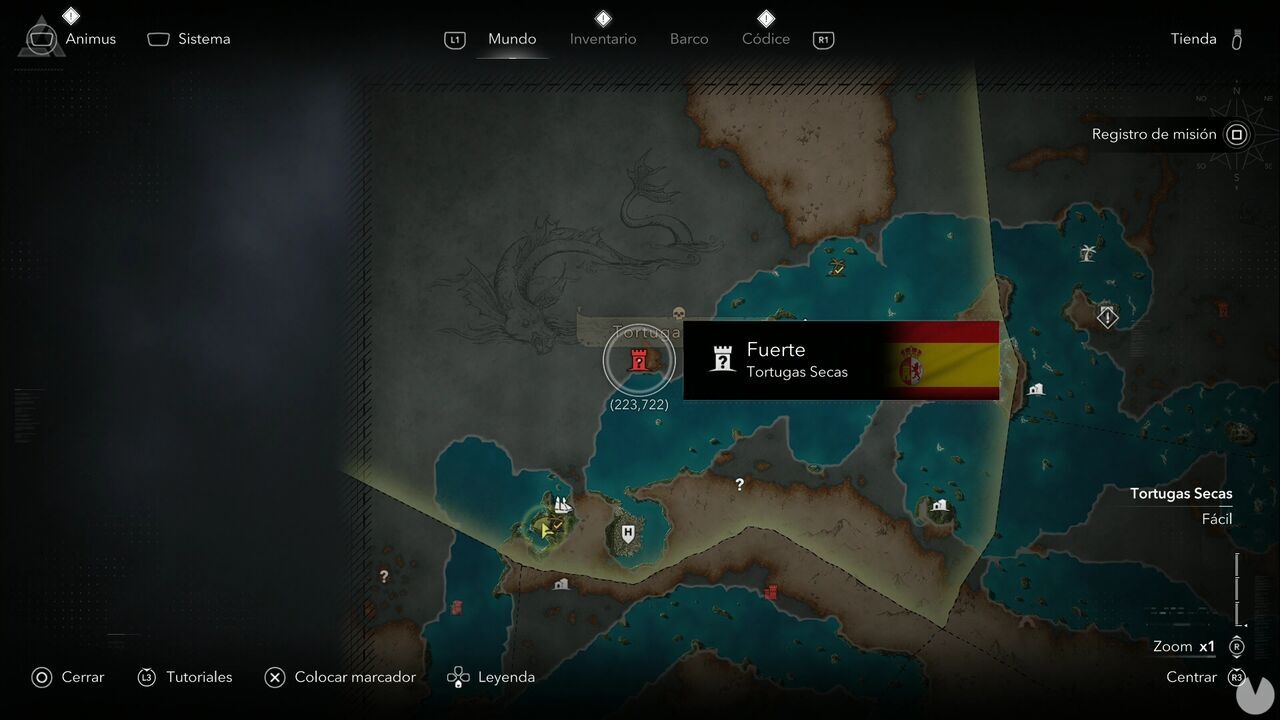 Assassin's Creed Black Flag Resynced - Forts, location of the Dry Tortuga Fort