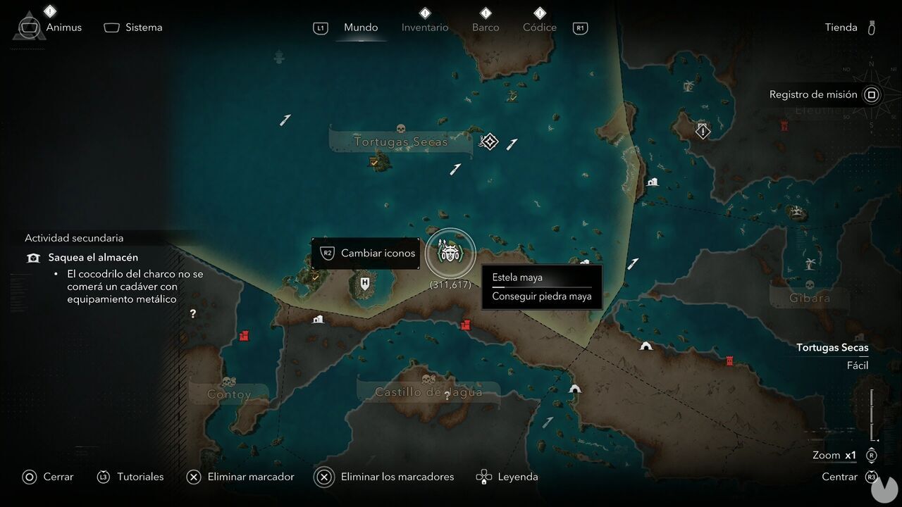 Assassin's Creed Black Flag Resynced - Mayan Stelae in Dry Tortuga, location of the Matanzas Mayan Stela