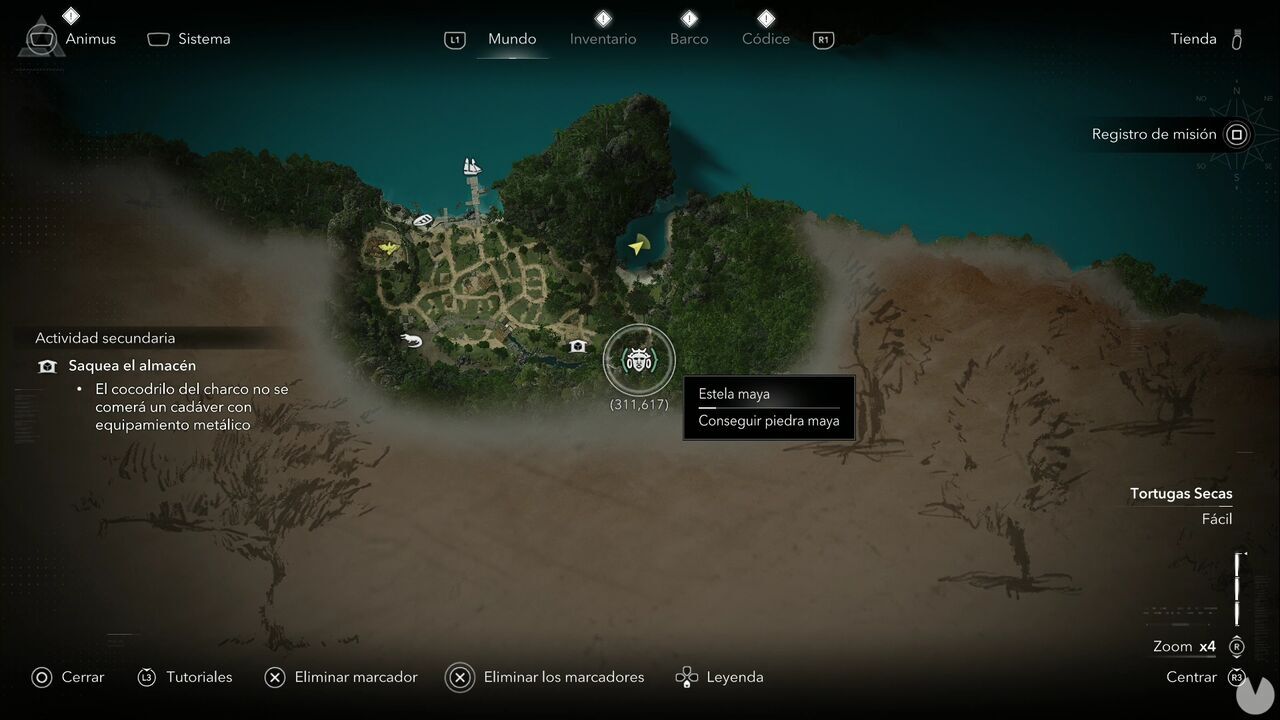 Assassin's Creed Black Flag Resynced - Mayan Stelae in Dry Tortuga, location of the Matanzas Mayan Stela