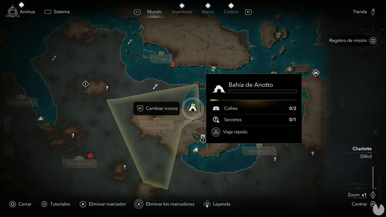 Assassin's Creed Black Flag Resynced - Treasure Maps, Anotto Bay Treasure Map, location of the Anotto Bay cave