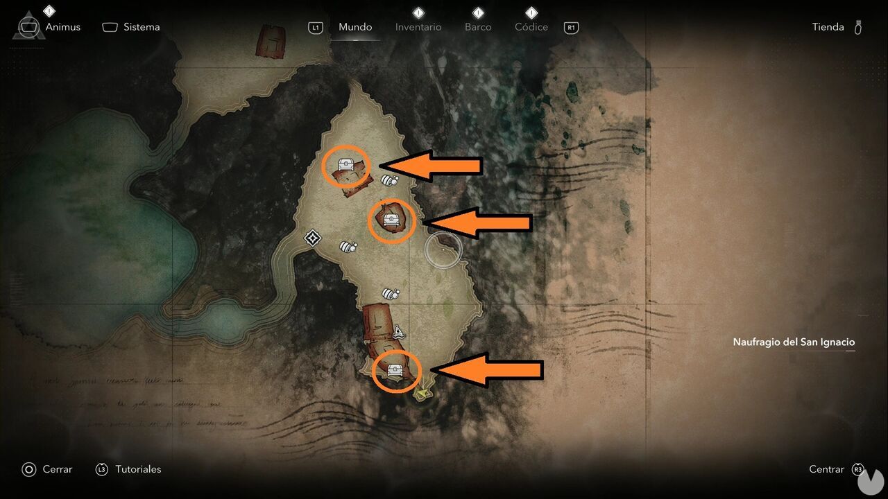 Assassin's Creed Black Flag Resynced - Underwater shipwrecks, treasure chests in the southern area of the San Ignacio Wreck